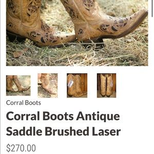 Corral Boots Antique Saddle Brushed Laser